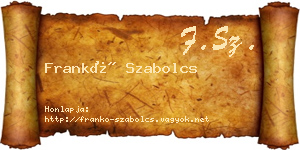 Frankó Szabolcs névjegykártya