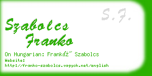 szabolcs franko business card